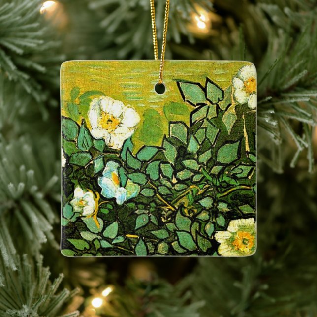 Van Gogh - Wilde Rose Keramikornament (Baum)