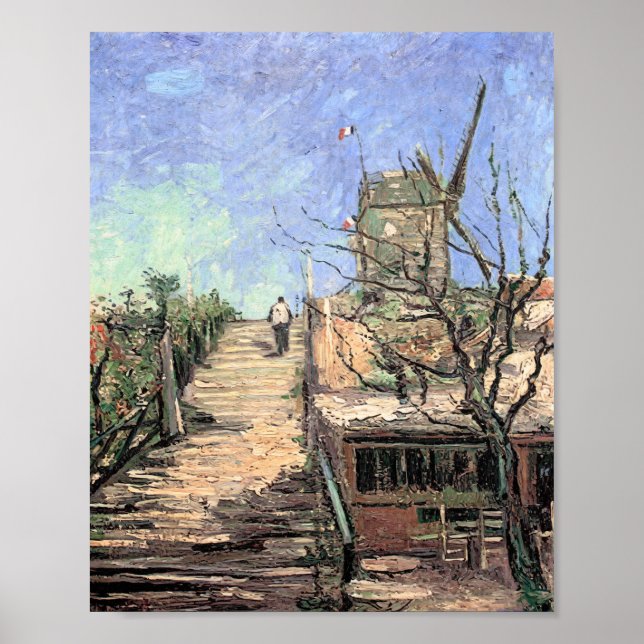 Van Gogh Windmill on Montmartre Poster (Vorne)
