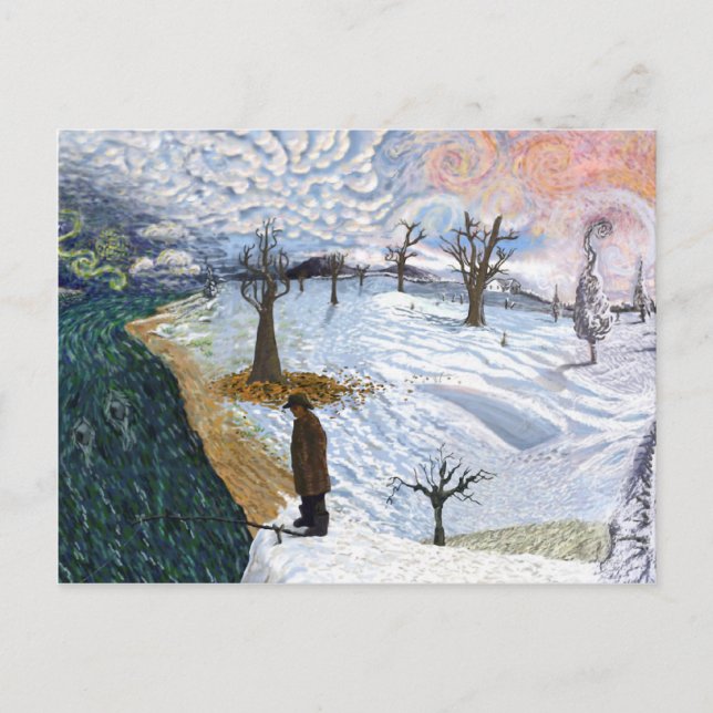 Van Gogh: Winterlandschaft Postkarte (Vorderseite)