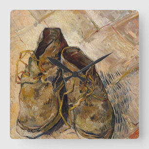 Van Gogh Worn Shoes Malerei Art Square Uhr
