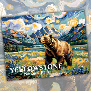 Van Gogh Yellowstone Grizzly Bären Benutzerdefinie Postkarte