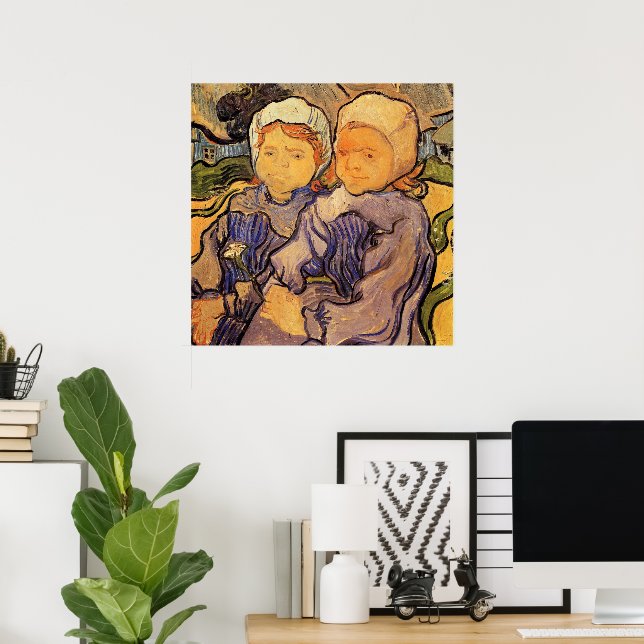 Van Gogh, Zwei Kinder, Vintage Impressionismus Kun Poster (Heimbüro)