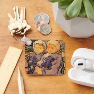Van Gogh, Zwei Kinder, Vintage-Impressionismus-Kun Schlüsselanhänger