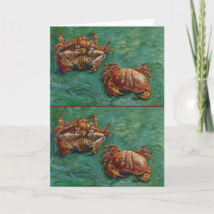 Van Gogh Zwei Krabben Grüne Impressionistische Kun Karte