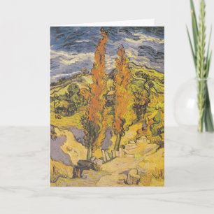 Van Gogh Zwei Pappeln - Lebendige gelbe Naturkunst Karte