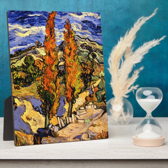 Van Gogh - Zwei Poplars auf einem Hügel Fotoplatte (Seite)