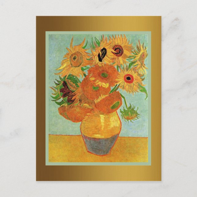 Van Gogh - Zwölf Sonnenblumen Postkarte (Vorderseite)