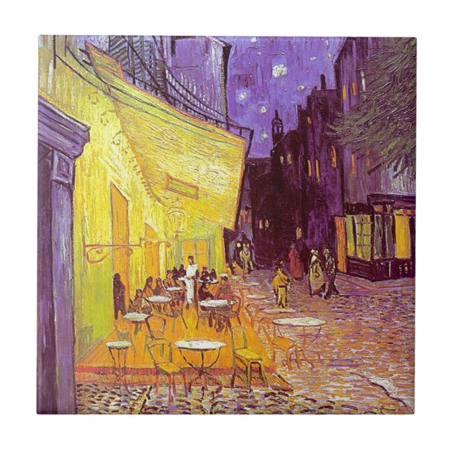 Van- Goghcafé-Impressionist-Malerei Fliese (Vorderseite)