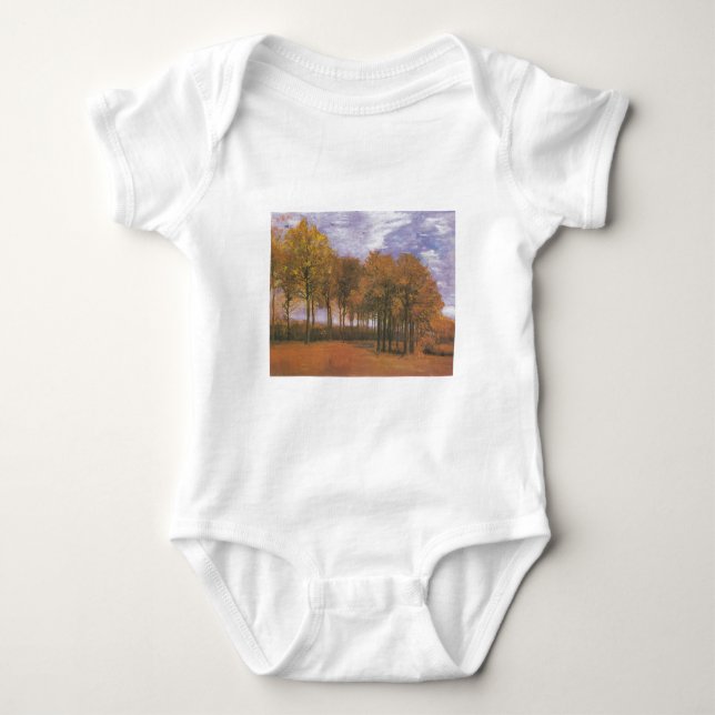 Van- Goghherbst-Fall-Baum verlässt Schicksal Baby Strampler (Vorderseite)