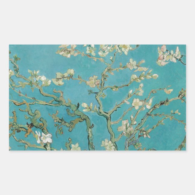 Van Goghs Almond Blossom Rechteckiger Aufkleber (Vorderseite)