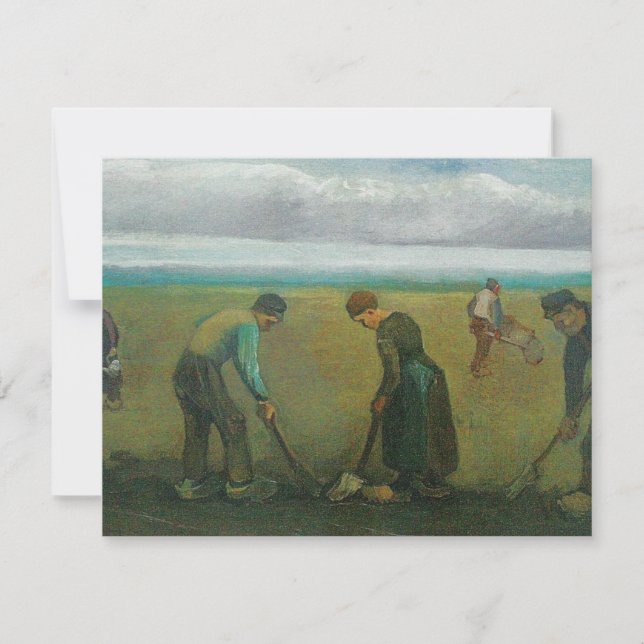 Van Gogh's Bauern oder Bauer, die Kartoffeln pflan Einladung (Vorderseite)