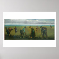 Van Gogh's Bauern oder Bauer, die Kartoffeln pflan