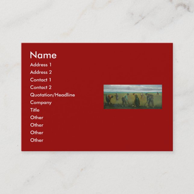 Van Gogh's Bauern oder Bauer, die Kartoffeln pflan Visitenkarte (Vorderseite)