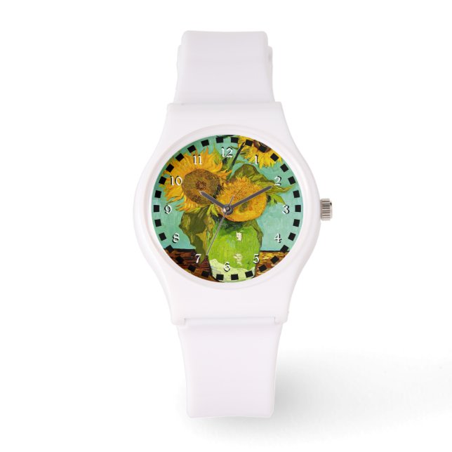 Van Gogh's berühmte Malerei, Sonnenblumen, Armbanduhr (Vorderseite)