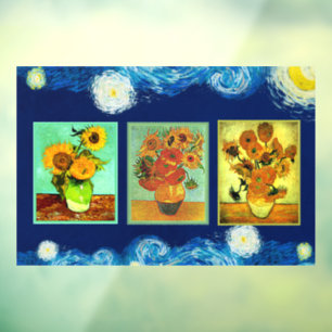 Van Gogh's berühmte Sonnenblumen Fensteraufkleber