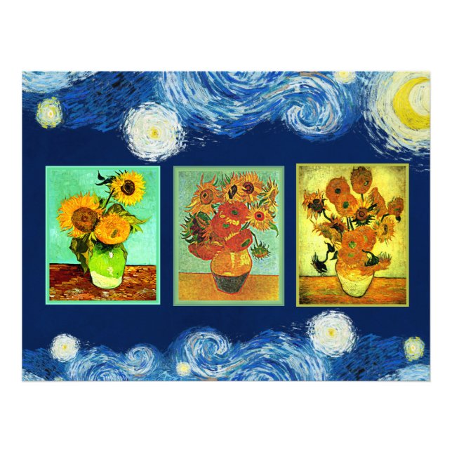 Van Gogh's berühmte Sonnenblumen Fotodruck (Vorne)