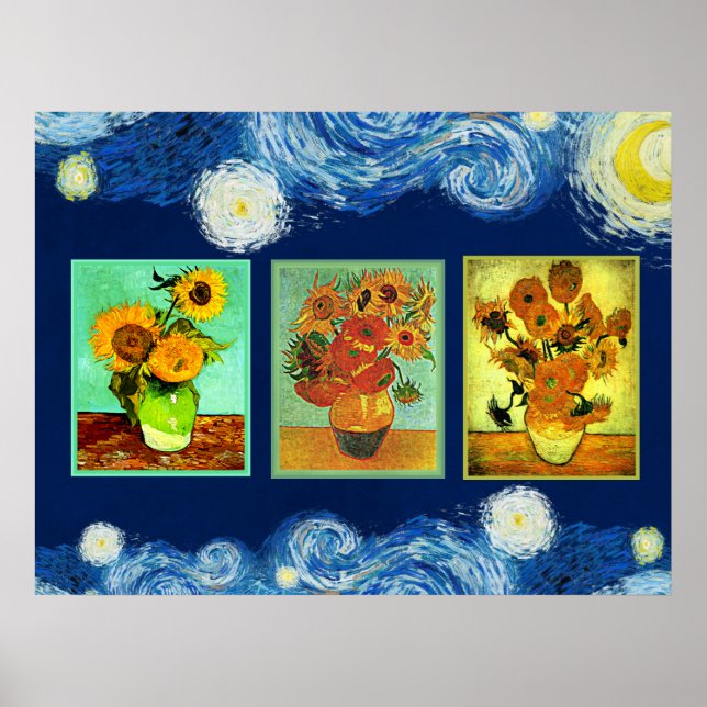 Van Gogh's berühmte Sonnenblumen Poster (Vorne)