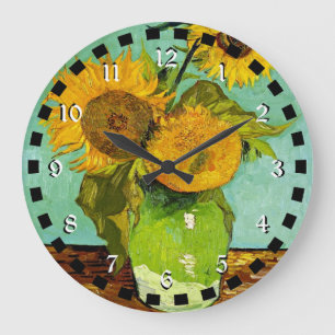 Van Gogh's berühmtes Gemälde, Sonnenblumen, 1888 Große Wanduhr