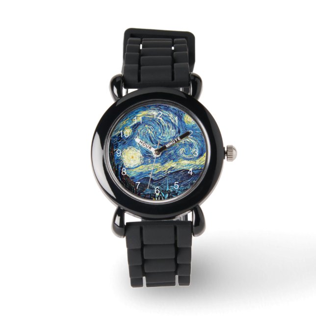 Van Gogh's berühmtes Gemälde, Starry Night Armbanduhr (Vorderseite)