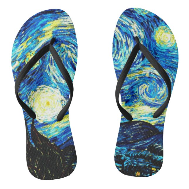 Van Gogh's berühmtes Gemälde, Starry Night, Flip Flops (Fußbett)