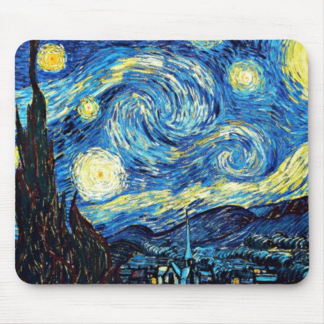 Van Goghs berühmtes Gemälde, Sternennacht, Mousepad (Vorne)