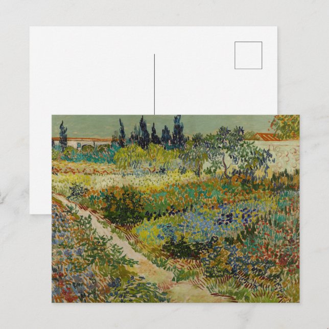 Van Gogh's Classic Painting Garden in Arles Postkarte (Vorne/Hinten)