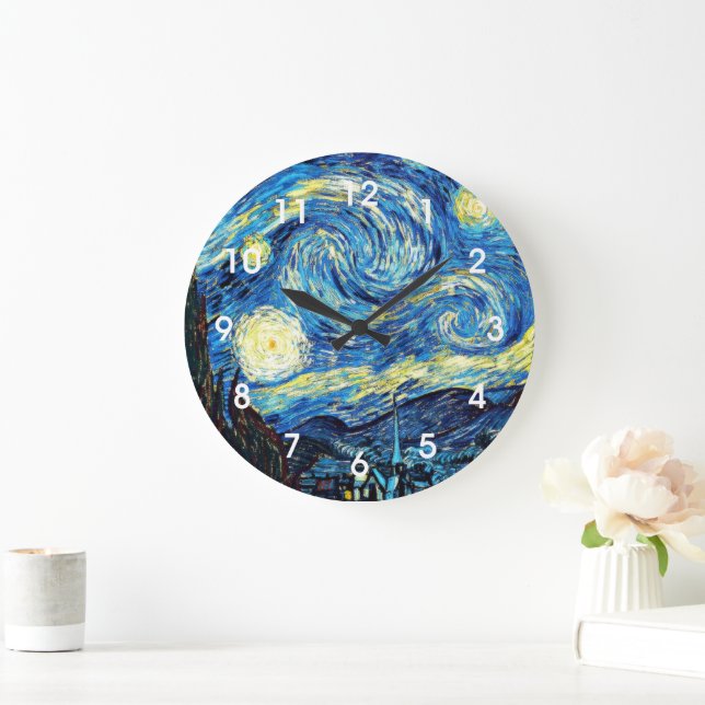 Van Gogh's famous painting, Starry Night, Große Wanduhr (Zuhause)
