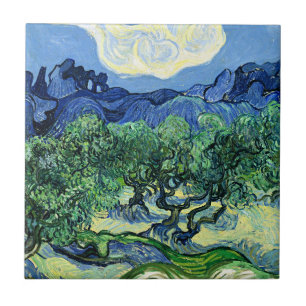 Van Goghs Gemälde, Olivenbäume mit Alpilles Fliese