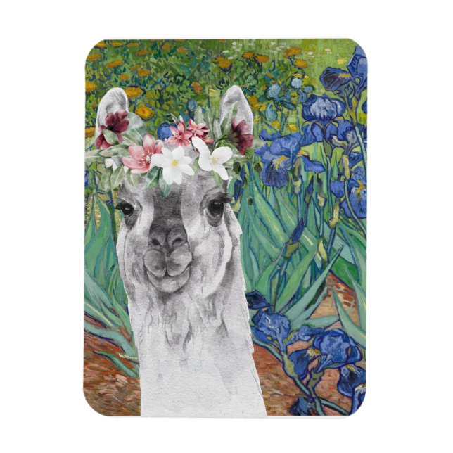 Van Gogh's Ire und der Extravagante Llama Magnet (Vertikal)