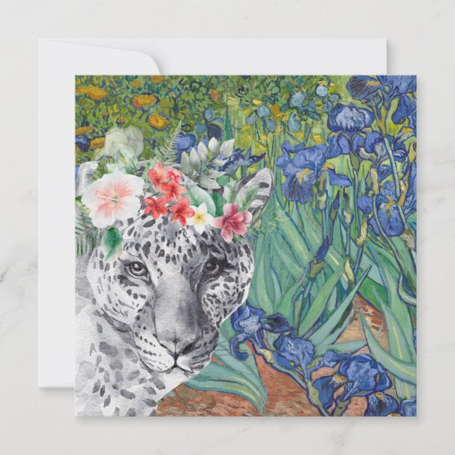 Van Gogh's Ire und Extravagante Leopard-Flachkarte (Vorderseite)