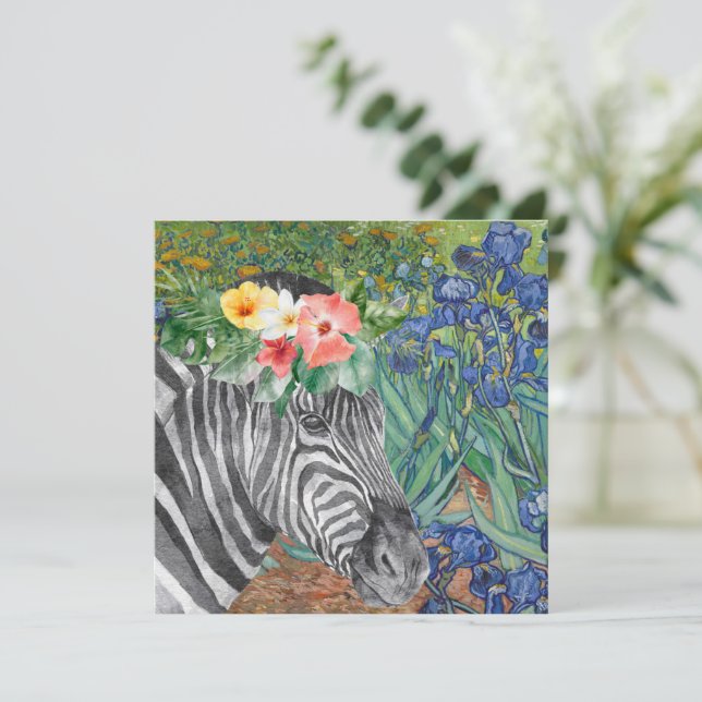 Van Gogh's Ire und Extravagante Zebra Flat Card (Stehend Vorderseite)