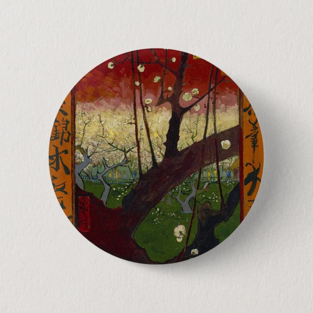 Van Gogh's Japonaiserie nach Hiroshige Button (Vorderseite)