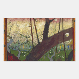 Van Gogh's Japonaiserie nach Hiroshige Rechteckiger Aufkleber