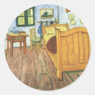 Van Gogh's Schlafzimmer in Arles Runder Aufkleber