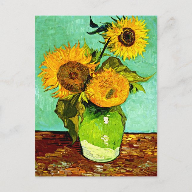 Van Gogh's Sonnenblumen (3) Postkarte (Vorderseite)