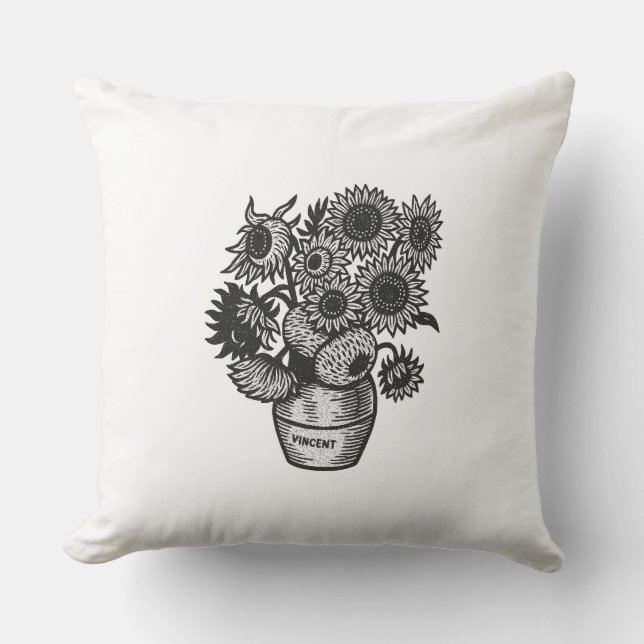 Van Gogh's Sonnenblumen Kissen (Vorderseite)