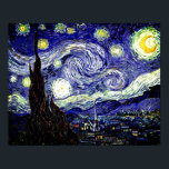 Van Gogh's Starry Night, 1889 Poster<br><div class="desc">Das Gemälde, das als Van Gogh's magnum opus gepriesen wird, zeigt den Blick abends außerhalb seines Sanatorium-Zimmers, obwohl es tagsüber aus der Erinnerung gemalt wurde. Das Bild ist öffentlich zugänglich. Kontaktieren Sie Patterns & Paintings & Graphics für spezielle Anfragen. © Copyright 2020 P.D., Muster & Bilder & Grafiken. Alle Rechte...</div>