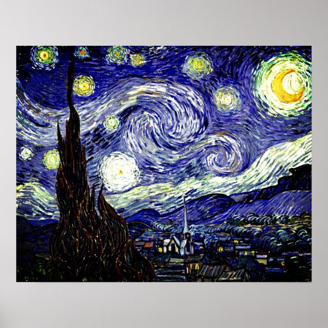 Van Gogh's Starry Night, 1889 Poster (Vorne)