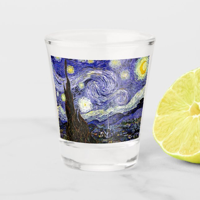 Van Gogh's Starry Night, 1889 Schnapsglas (Vorderseite)