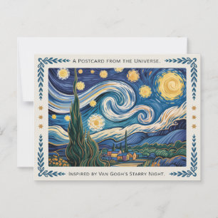Van Gogh's Starry Night Art Inspiriert Postkarte