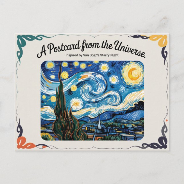 Van Gogh's Starry Night Art Inspiriert Postkarte (Vorderseite)