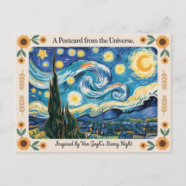 Van Gogh's Starry Night Art Inspiriert Postkarte (Vorderseite)