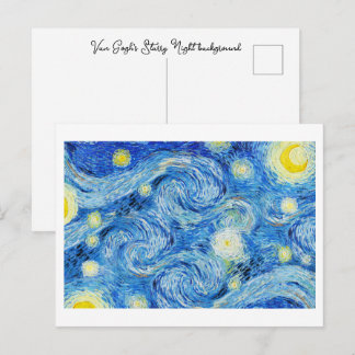Van Gogh's Starry Night background Postkarte