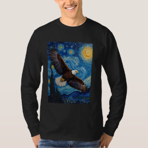 Van Gogh's Starry Night Bald Adler Majestic Bird A T-Shirt