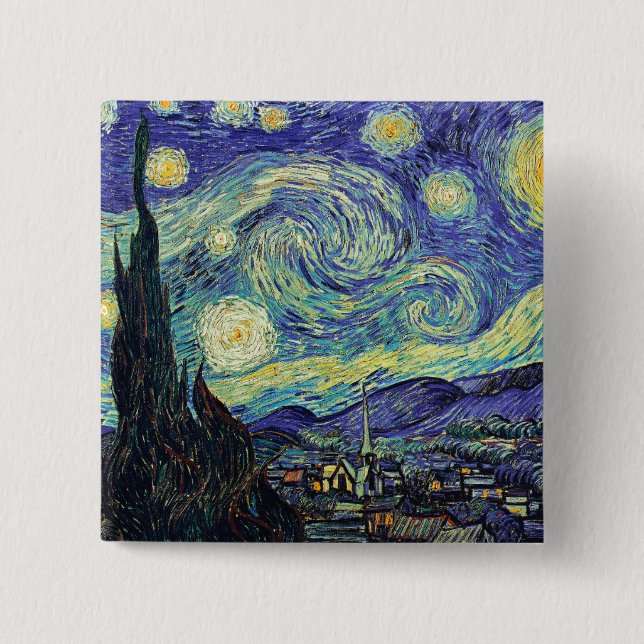 Van Gogh's Starry Night Button (Vorderseite)