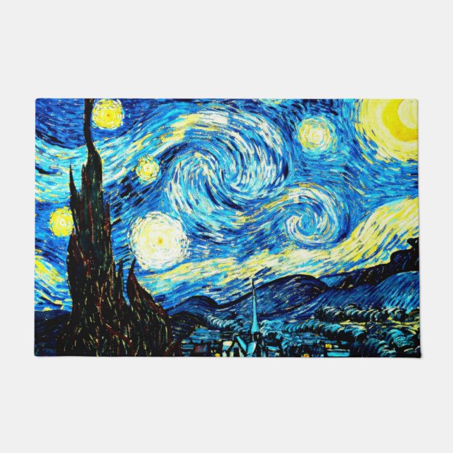 Van Gogh's Starry Night Fußmatte (Vorderseite)
