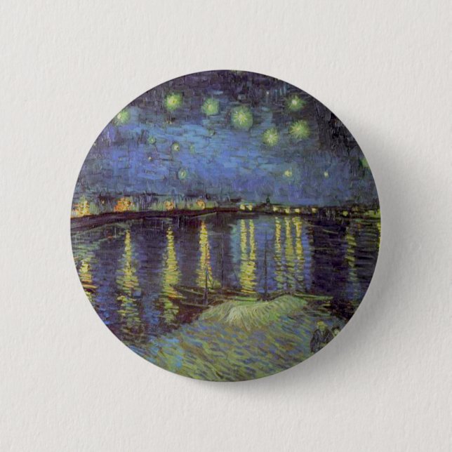Van Gogh's Starry Night Painting Button (Vorderseite)