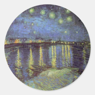 Van Gogh's Starry Night Painting Runder Aufkleber