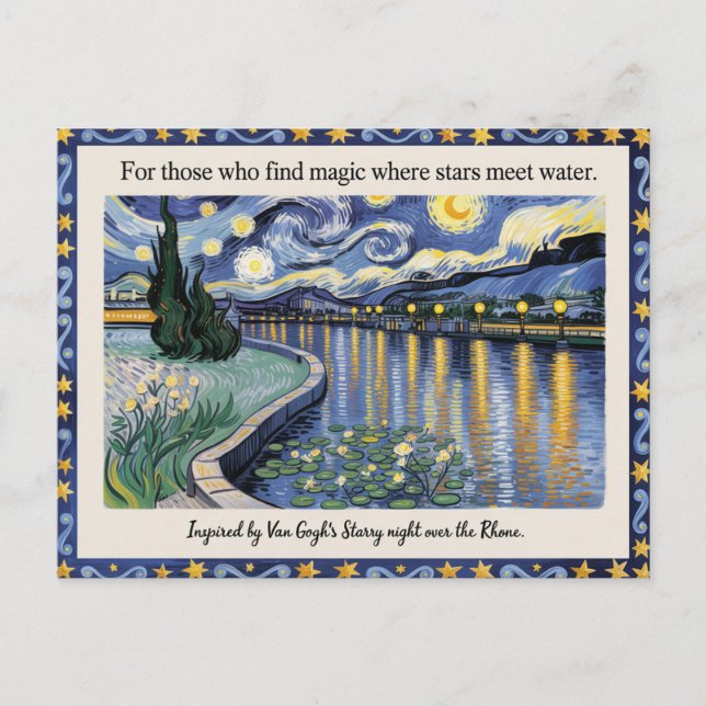 Van Gogh's Starry Night Rhone Art Inspiriert Postkarte (Vorderseite)