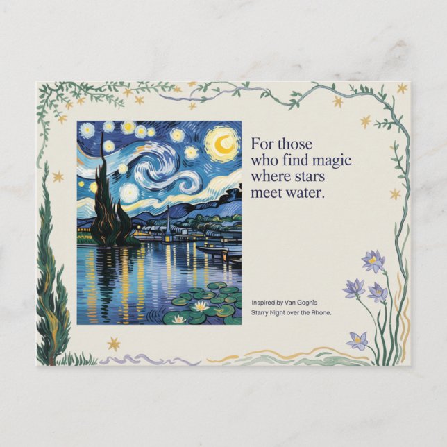 Van Gogh's Starry Night Rhone Art Inspiriert Postkarte (Vorderseite)